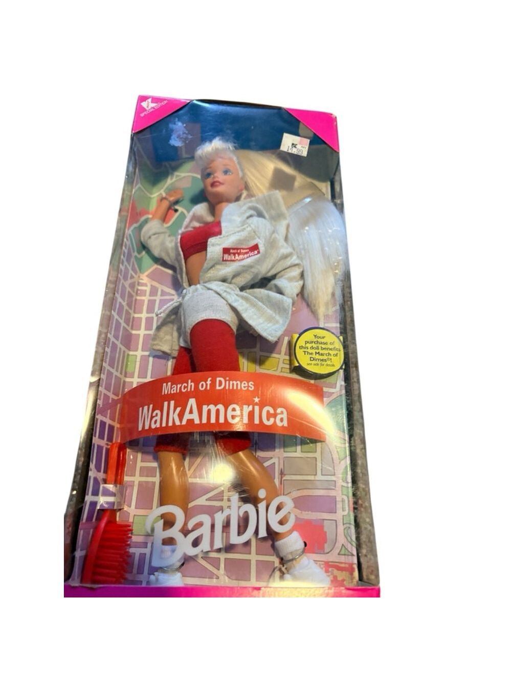 Barbie Mattel 1997 Barbie March of Dimes WalkAmerica Doll NRFB